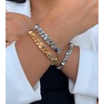 Bracelete cravejado com detalhe de corrente linha premium