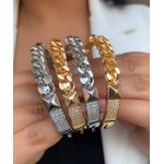 Bracelete cravejado com detalhe de corrente linha premium