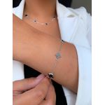 Conjunto Ródio Branco 3 peças trevo