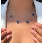 Conjunto borboleta Ródio Branco