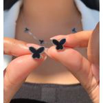 Conjunto borboleta Ródio Branco