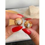 Brinco De Argola Com Coração Cravejado Na Micro Zirconia