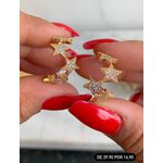 Brinco argola De Estrela Cravejado Na Micro Zirconia