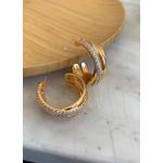 Brinco De Argola Cravejada Na Zircônia