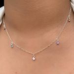Chocker estrelas na zircônia colorida prata 925
