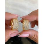 Brinco Argolinha Cravejada Na Micro Zirconia