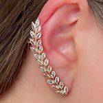 Brinco Ear Cuf De Folha Na Zircônia