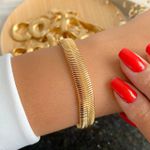 Pulseira Malha Grossa 22cm Com Extensor