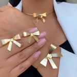 Conjunto laço aro, brinco e bracelete 
