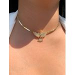 Chocker aro com pingente Espirito santo cravejado
