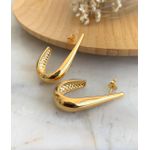 Brinco meia argola Gota Lisa 