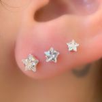Trio De Ponto De Luz Estrela Na Zircônia Prata 925