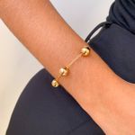 Pulseira De Elos Com Esferas Lisas