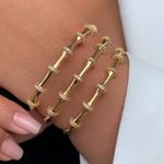 Bracelete Bamboo com Detalhe Cravejado 