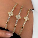Bracelete trevo na zircônia