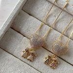 Colar casal de filhos com coração cravejado