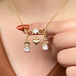 Colar de filhos com corações e zircônia