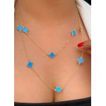 Conjunto de trevo chocker, colar e brinco
