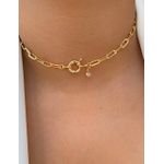 Choker de corrente detalhe pontinho de luz 