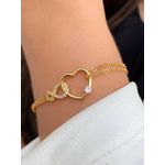 Pulseira infinito cravejado com coração liso e vazado 