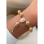 Pulseira de terço com esferas 