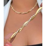 Chocker riviera trançada na malha