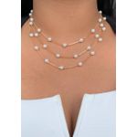 chocker de perolas delicada