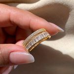 Anel de navete com micro zircônia 