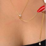 Colar Gravatinha Com Ponto de Luz 