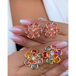 Brinco de flor na zircônia 