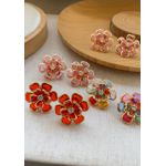 Brinco de flor na zircônia 