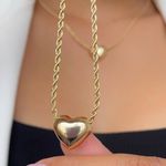 Colar cabo de aço com coração 