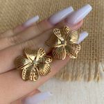 Brinco Flor Vazada com Ponto de Luz 