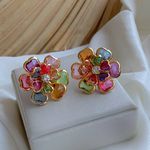 Brinco de flor na zircônia 