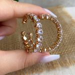 Brinco de argola de zircônia circulares 