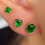 Brinco Trio de de coração na zircônia 