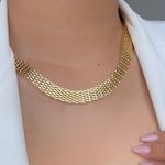 Colar de malha trabalhada grossa 