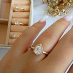 Anel solitário gota de zircônia (CADA)