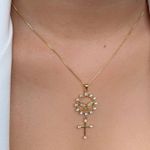 Colar espirito santo com zircônia