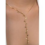 Colar gravatinha de folha com ponto do luz 