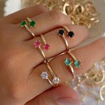 Anel regulável com zircônia (cada)