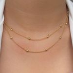 Colar de elo português com esfera (cada)