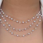 Colar com perolas e cristais 45cm (cada)