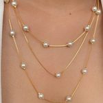 Colar triplo de perolas 