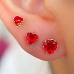 Brinco Trio de de coração na zircônia 