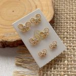 Brinco de Trio de Borboleta tarraxa baby antialérgico 