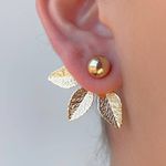 Brinco meia flor com esfera 2 em 1