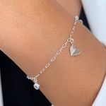 Pulseira corações prata 925