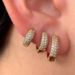 Trio De Argolinhas Cravejadas