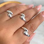 Anel gota liso prata 925